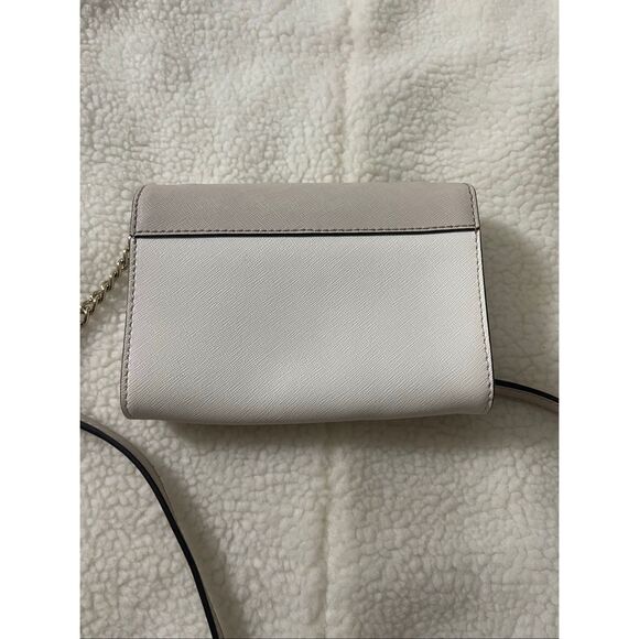 Kate Spade Staci Colorblock Small Flap Crossbody  Taupe/White - Picture 4 of 6